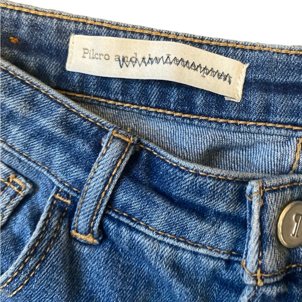Anthropologie Pilcro & the Letterpress Raw Hem Cropped Flare Denim Wide Leg - Picture 8 of 11